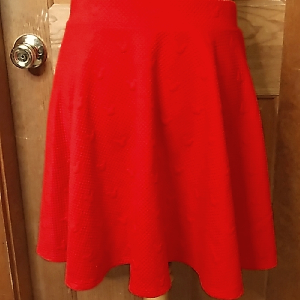 Disney Lauren Conrad Red Mickey Mouse Skater Skirt Size M